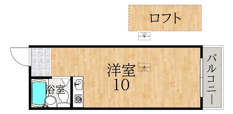 イーグルビル(ワンルーム/2階)の間取り写真