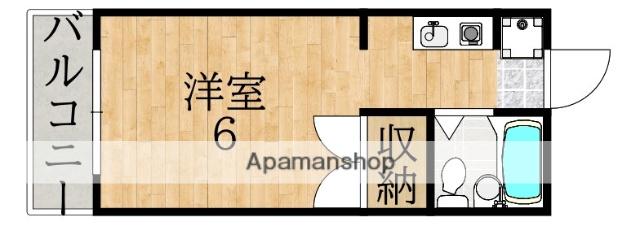 エクセレント河(1K/4階)の間取り写真