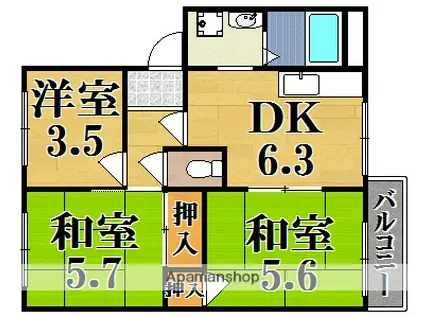 グランシャリオA(3DK/1階)の間取り写真