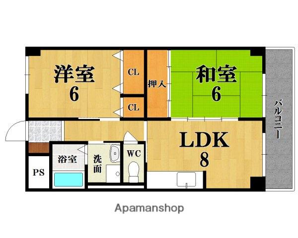 メゾン開宝1号棟(2LDK/5階)の間取り写真