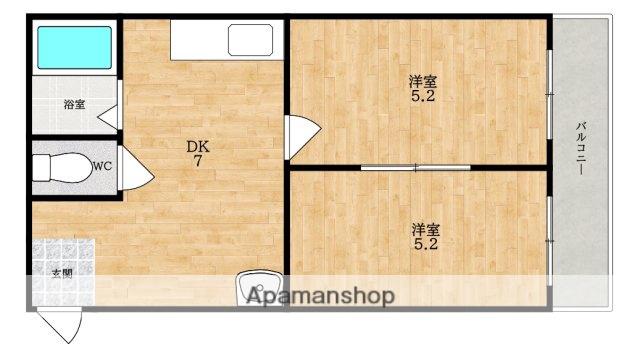 パレシャルム郡山(2DK/3階)の間取り写真
