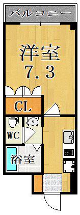 グリーンフィール大宮(1K/6階)の間取り写真