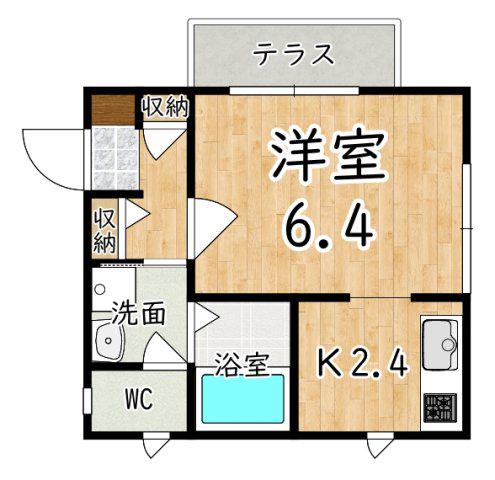 アルティ二上(1K/2階)の間取り写真