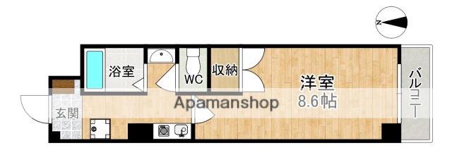 クレセール杉ケ町(1K/4階)の間取り写真