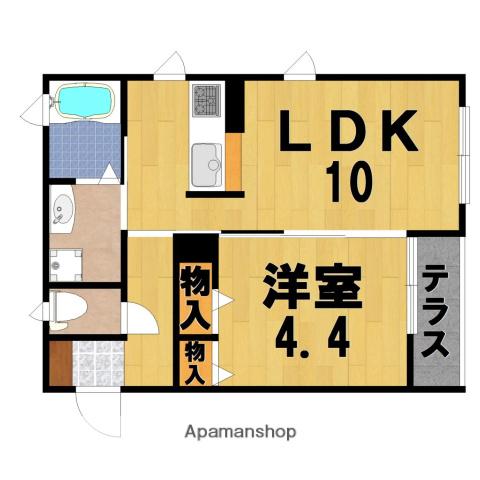 シャーメゾンアムール(1LDK/1階)の間取り写真