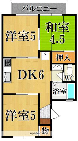 セジュール五番館(3DK/1階)の間取り写真