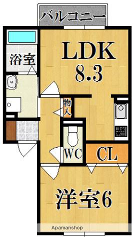 カサグランデ(1LDK/1階)の間取り写真