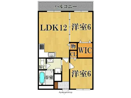 LA RIVIERE OKAMOTO(2LDK/4階)の間取り写真