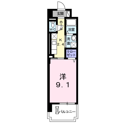 ヌーベル エスポワール(1K/2階)の間取り写真