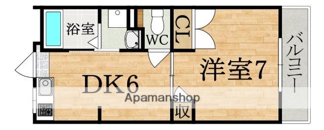 サントピア(1DK/3階)の間取り写真