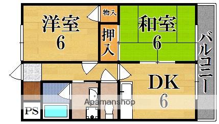 和州ビル(2DK/3階)の間取り写真