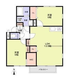 エステートピア学園前(2LDK/2階)の間取り写真