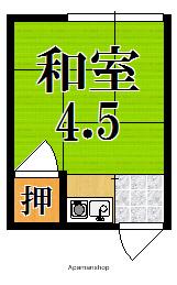 万葉上田学生寮(ワンルーム/2階)の間取り写真