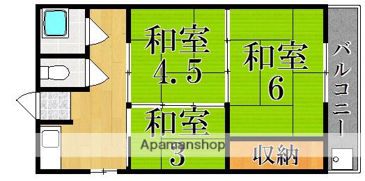 今井荘(3DK/2階)の間取り写真