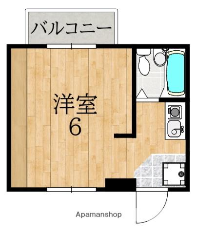 プレステ赤膚マンション(1K/3階)の間取り写真