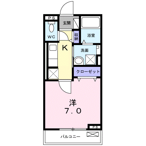 アルドゥル三条奈良2(1K/3階)の間取り写真