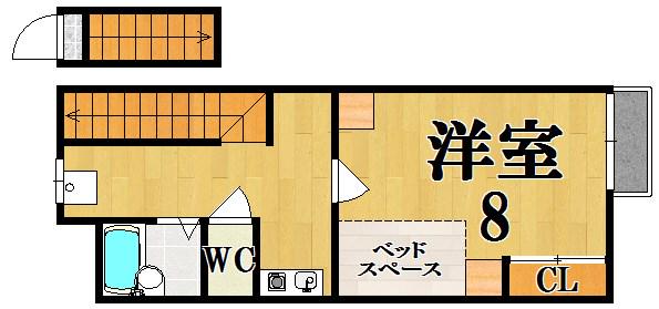 レオパレスクリオネ(1K/2階)の間取り写真