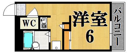 レオパレスたかがき(1K/3階)の間取り写真