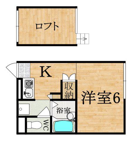 レオパレスシプレ(1K/1階)の間取り写真