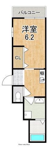 アサヒグランツ(1K/1階)の間取り写真