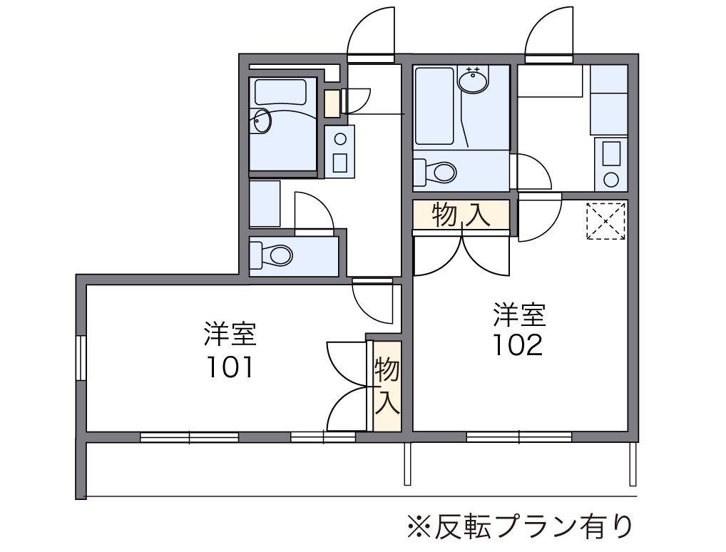 レオパレス二上(1K/2階)の間取り写真
