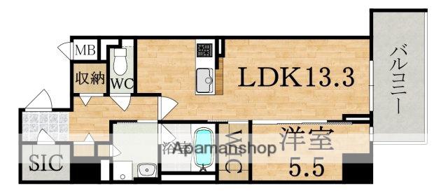 エレガント西大寺(1LDK/3階)の間取り写真