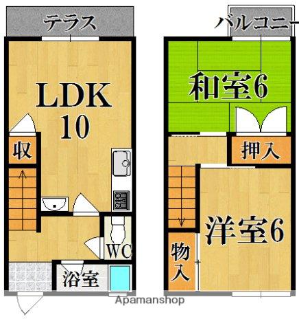 小河ハイツ(2LDK)の間取り写真