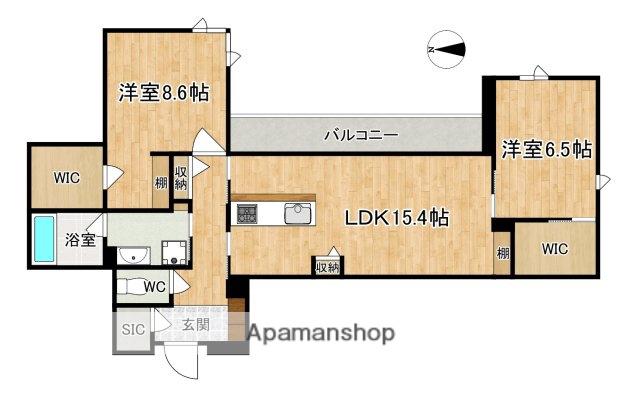 SHAMAISON PREMIER CYPRESS(2LDK/4階)の間取り写真