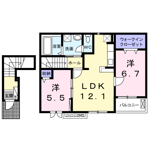 アンソロジー(2LDK/2階)の間取り写真