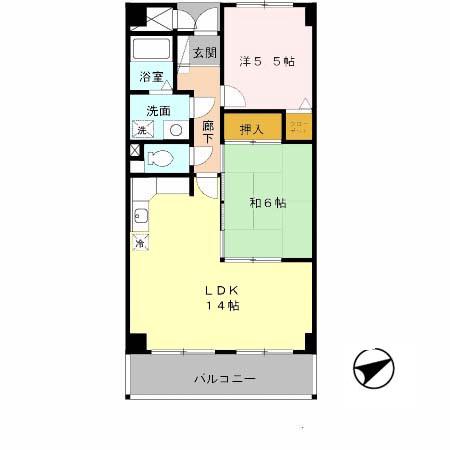 エスポワール三郷(2LDK/1階)の間取り写真