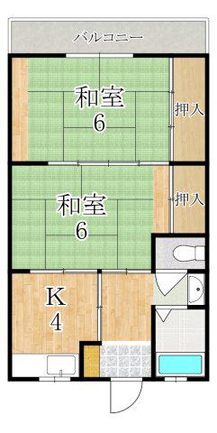 植田マンション(2K/3階)の間取り写真