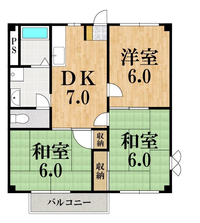 ファミールハイツ(3DK/1階)の間取り写真