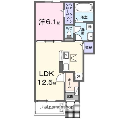 レジデンス・サツキII(1LDK/1階)の間取り写真