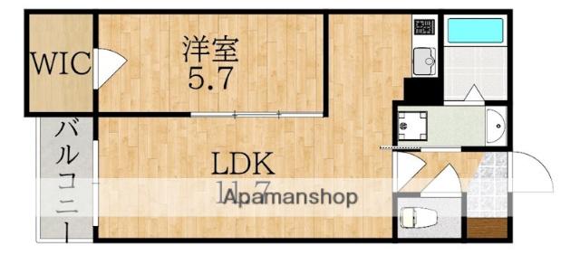  ジーメゾンあやめ池エルシアス(1LDK/1階)の間取り写真