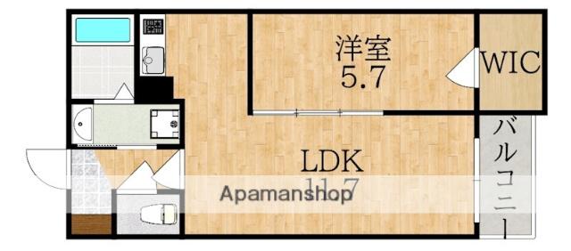  ジーメゾンあやめ池エルシアス(1LDK/2階)の間取り写真