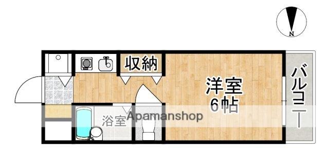 ウインライフ若草山(1K/1階)の間取り写真