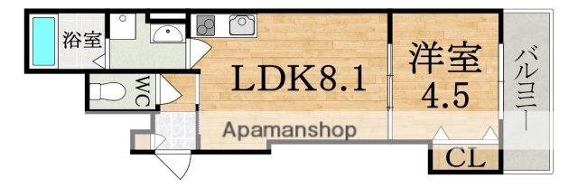 クレアール小泉東2(1LDK/1階)の間取り写真