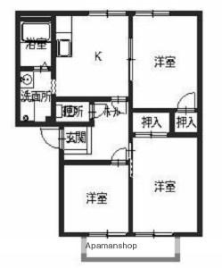 阪和阪手ドミール(3K/2階)の間取り写真