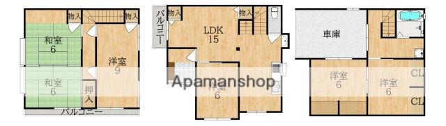 近鉄難波・奈良線 学園前駅(奈良) 徒歩28分 2階建 築43年(6LDK)の間取り写真