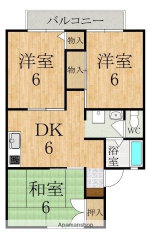 サニーコートⅢ(3DK/2階)の間取り写真