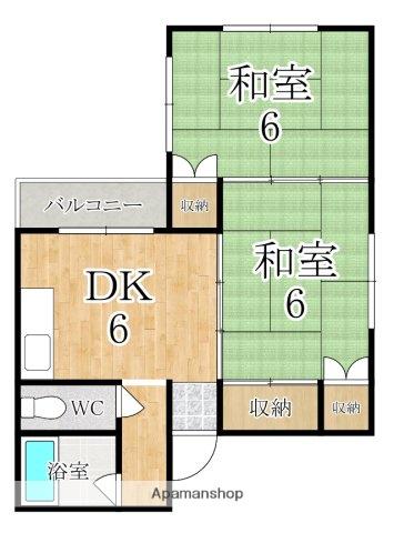 原田ハイツ(2DK/2階)の間取り写真