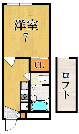 レオパレスNAKATA(1K/2階)の間取り写真