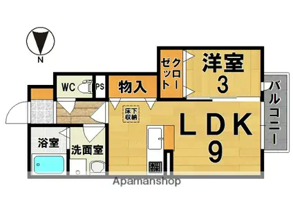 ドエルコート(1LDK/1階)の間取り写真