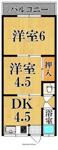 太治荘(2K/1階)の間取り写真