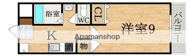 杉ヶ町北ビル(1K/3階)の間取り写真