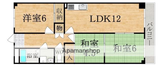 ラ・カーサ東生駒(3LDK/3階)の間取り写真