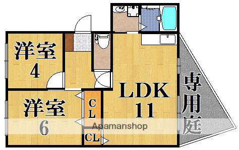 カサグランデ(2LDK/1階)の間取り写真