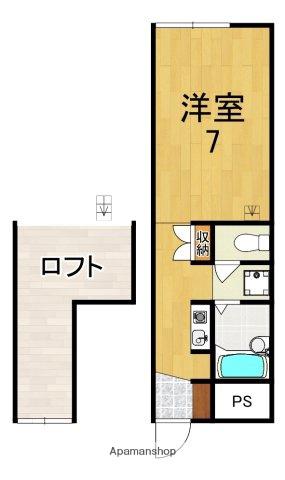 リアン三郷(1K/2階)の間取り写真