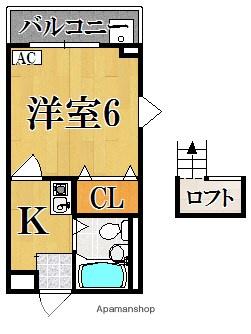 プレアール東生駒(1K/1階)の間取り写真