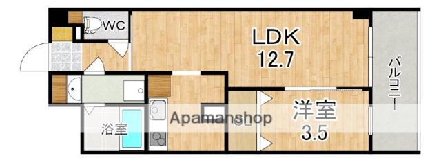アンジュ高天(1LDK/3階)の間取り写真